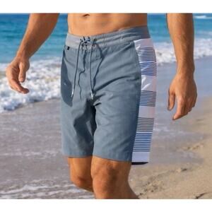 Dark Seas Boardshorts Men 34 Slate Gray Hialeah Stretch Surf Swim NWT